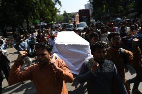 Anti-fascist Student Crowd Held A Coffin Procession In Dhaka.