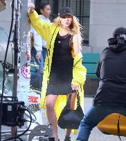 Lila Moss Shooting A DKNY Ad - NYC