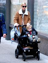 Nicky Hilton Walks Her Son In A Stroller - NYC