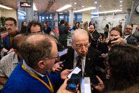 Senators Walk Past Reporters In Capitol - Washington