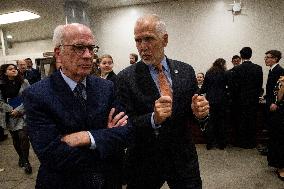 Senators Walk Past Reporters In Capitol - Washington