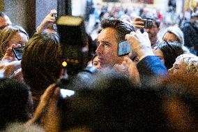 Senators Walk Past Reporters In Capitol - Washington