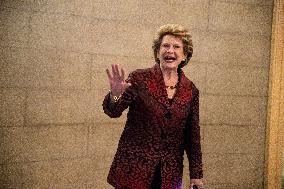 Senators Walk Past Reporters In Capitol - Washington