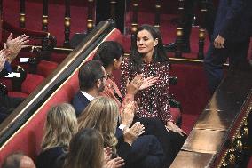 Queen Letizia Presides Over Luis Carandell Awards - Madrid