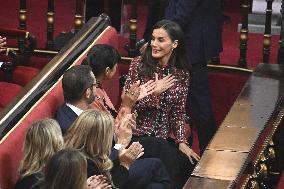 Queen Letizia Presides Over Luis Carandell Awards - Madrid