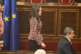 Queen Letizia Presides Over Luis Carandell Awards - Madrid