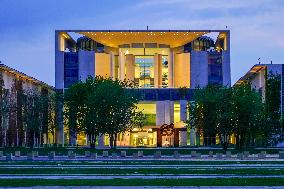 Federal Chancellery In Berlin At Night