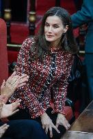 Queen Letizia Presides Over Luis Carandell Awards - Madrid