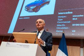 Didier Migaud Visit To The Premises Of The Judicial Police - Paris