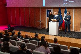 Didier Migaud Visit To The Premises Of The Judicial Police - Paris