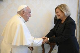 Pope Francis Receives in Private Audience - Vatican