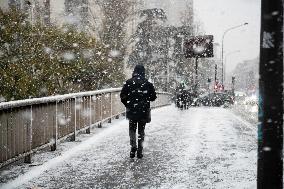 Caetano Snowstorm Hits Paris - France