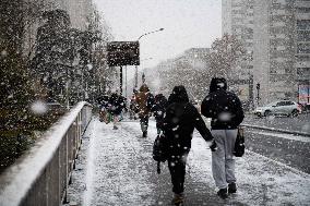 Caetano Snowstorm Hits Paris - France