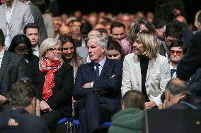 Prime Minister Michel Barnier Meets French Mayors In Paris