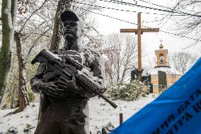 Monument To The Grave Of Commander Of The 67th Brigade Dmytro Kotsiubailo, Call Sign Da Vinci, Hero Of Ukraine