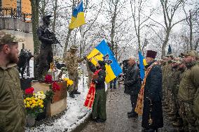 Monument To The Grave Of Commander Of The 67th Brigade Dmytro Kotsiubailo, Call Sign Da Vinci, Hero Of Ukraine