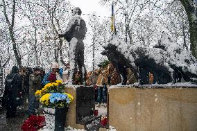 Monument To The Grave Of Commander Of The 67th Brigade Dmytro Kotsiubailo, Call Sign Da Vinci, Hero Of Ukraine