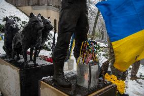 Monument To The Grave Of Commander Of The 67th Brigade Dmytro Kotsiubailo, Call Sign Da Vinci, Hero Of Ukraine