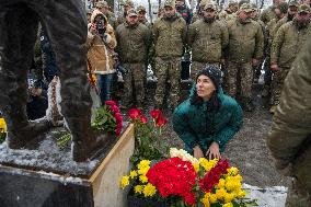 Monument To The Grave Of Commander Of The 67th Brigade Dmytro Kotsiubailo, Call Sign Da Vinci, Hero Of Ukraine