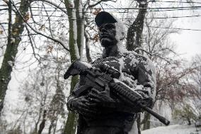 Monument To The Grave Of Commander Of The 67th Brigade Dmytro Kotsiubailo, Call Sign Da Vinci, Hero Of Ukraine