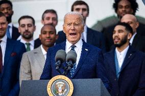 President Biden welcomes Boston Celtics to White House