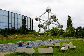 Daily Life At The Iconic Atomium In Brussels