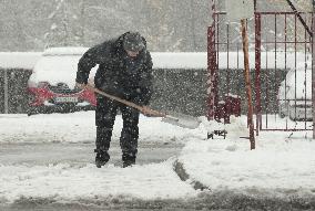 Wet snow in Kyiv