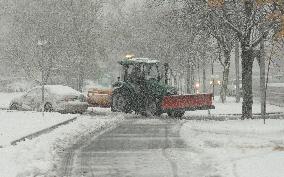 Wet snow in Kyiv