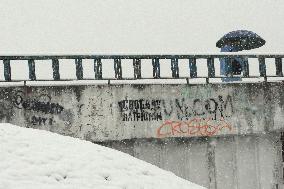 Wet snow in Kyiv