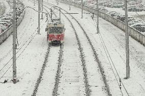 Wet snow in Kyiv