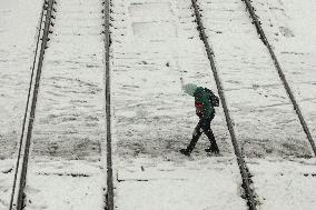 Wet snow in Kyiv