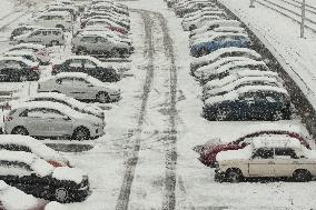 Wet snow in Kyiv