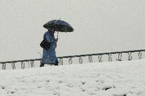 Wet snow in Kyiv