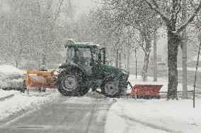 Wet snow in Kyiv