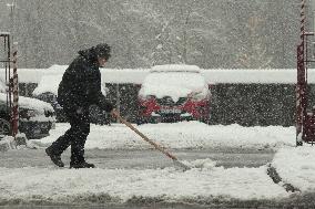 Wet snow in Kyiv