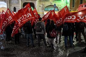 Sit-In Of The Trade Union Organization Flc-Cgil