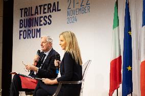 Michel Barnier visits the France-Italy-Germany MEDEF Trilateral business forum - Paris