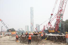 Victoria Metro Construction In Kolkata, India