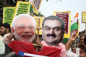 Indian Business Tycoon's Adani Protest In Kolkata, India