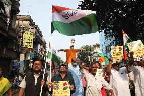 Indian Business Tycoon's Adani Protest In Kolkata, India