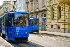 Daily Tram Public Transport In Zagreb