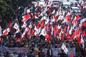 Nepal PM KP Sharma Oli’s Party Hold Show Of Power Protest