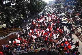 Nepal PM KP Sharma Oli’s Party Hold Show Of Power Protest