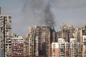 A Fire Breaks Out in A Residential Area in Shanghai