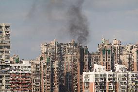 A Fire Breaks Out in A Residential Area in Shanghai