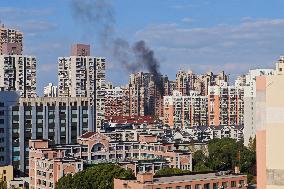 A Fire Breaks Out in A Residential Area in Shanghai