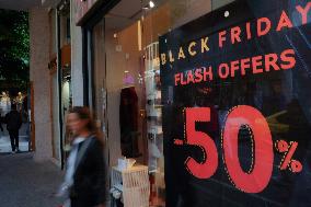 Stores Prepare For Black Friday Sales In Athens, Greece