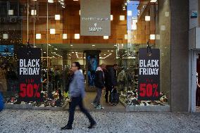 Stores Prepare For Black Friday Sales In Athens, Greece