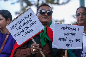 Demonstration In Nepal  Demanding End Of Israel's Aggression In Palestine