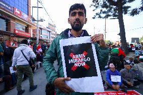 Demonstration In Nepal  Demanding End Of Israel's Aggression In Palestine